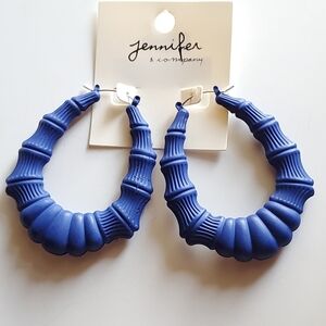 Blue Bamboo Style Earrings